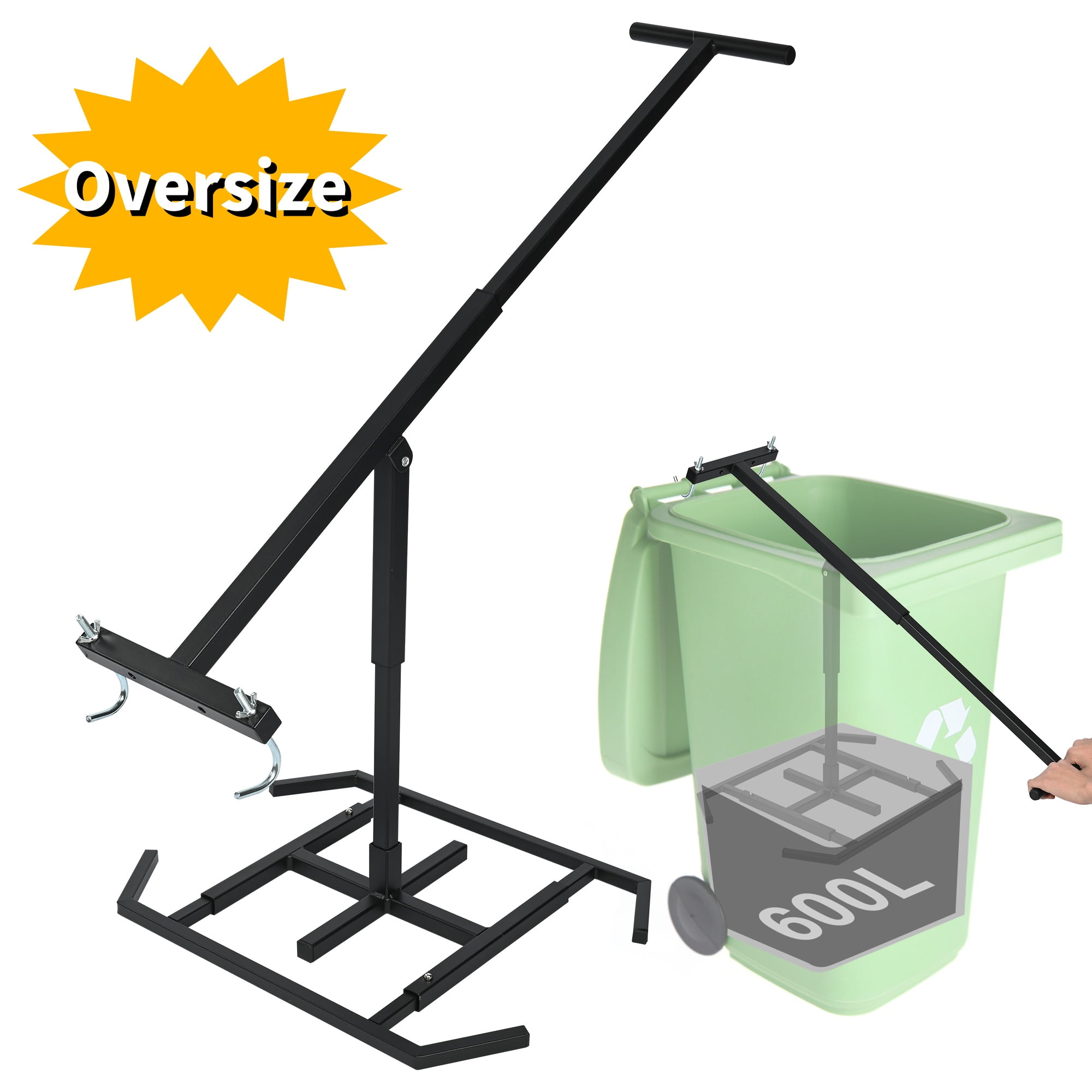 Ymokee Large Size Manual Trash Compactor Hand Truck for 240-660L Wheelie Bins