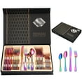 thumbnail image 1 of Ymokee Rainbow Silverware Set, 24 Piece Colored Spoons and Forks, Stainless Steel Flatware Set, Mirror Finish Cutlery with Gift Box, 1 of 10