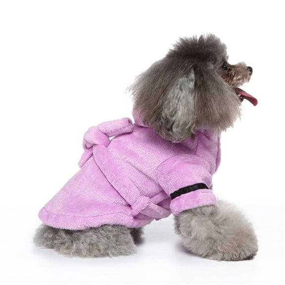 Ympkerial Dog Drying Coat and Cold Weather Robe Warm Hooded Bath Towel Jacket for Large Dogs Super Absorbent Microfiber Robe with Adjustable Collar for After Bath Purple