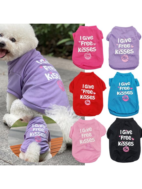 Dog Shirts for Small Medium Large Puppies Soft Breathable Cotton Pet T-Shirt Cute Sleeveless Tank Top with Funny Printed Doggy Design for Casual Summer Wear Purple