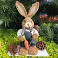 thumbnail image 1 of Ympkerial Sisal Rabbit Decor, 13.7 Inch Rustic Straw Bunny Figurine with Carrot, Natural Rattan Tabletop Statue for Easter Spring Home Farmhouse Ornament, 1 of 9