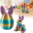 thumbnail image 1 of Ympkerial Spring Easter Gift 3D Printed Egg with Flexible Articulated Bunny Inside Poseable Moving Rabbit Model for Desk Decor and Easter Basket Stuffer, 1 of 6