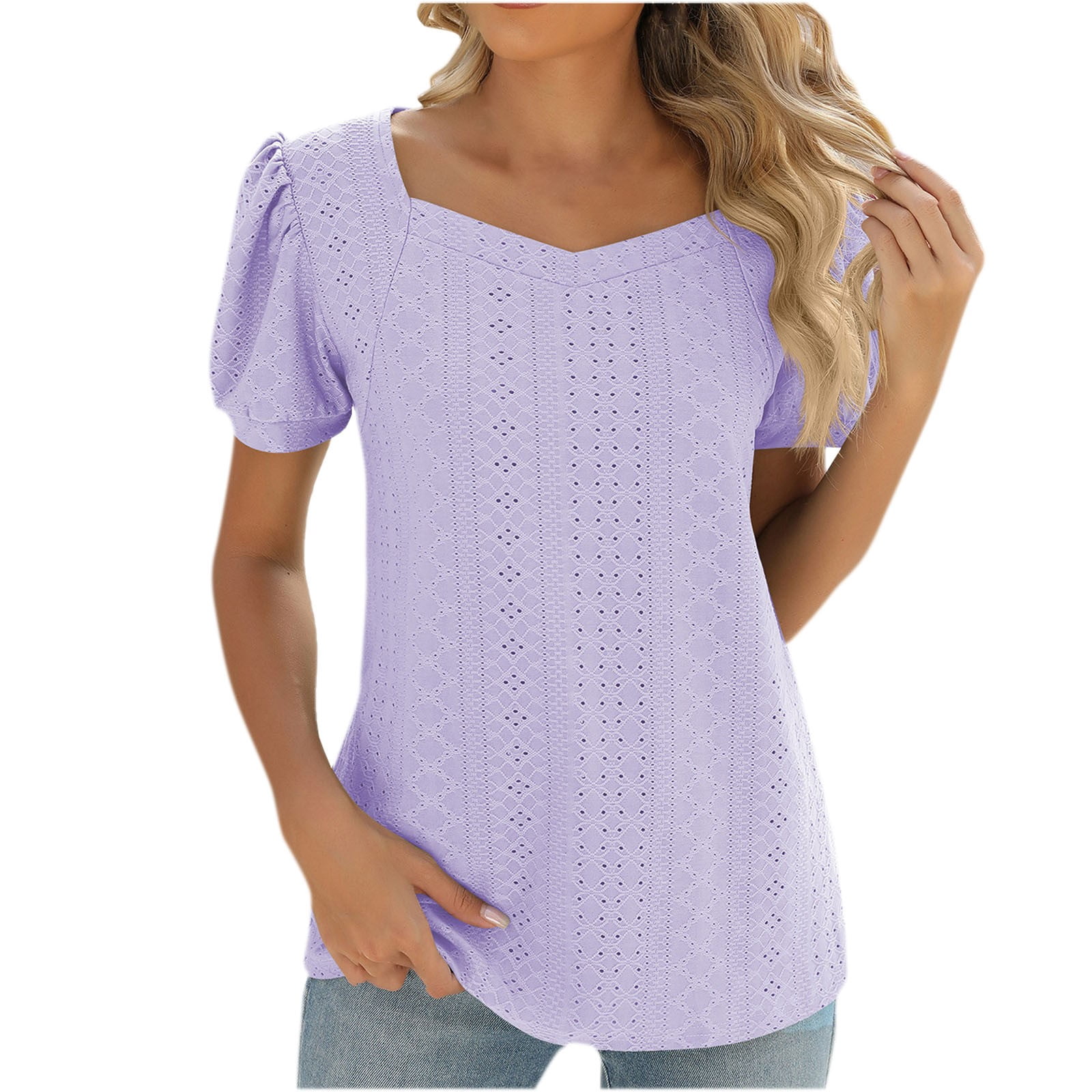 Yihaojia Women's Loose Fit Tunic Top - Casual Round Neck Blouse To Wear With Leggings - View #4