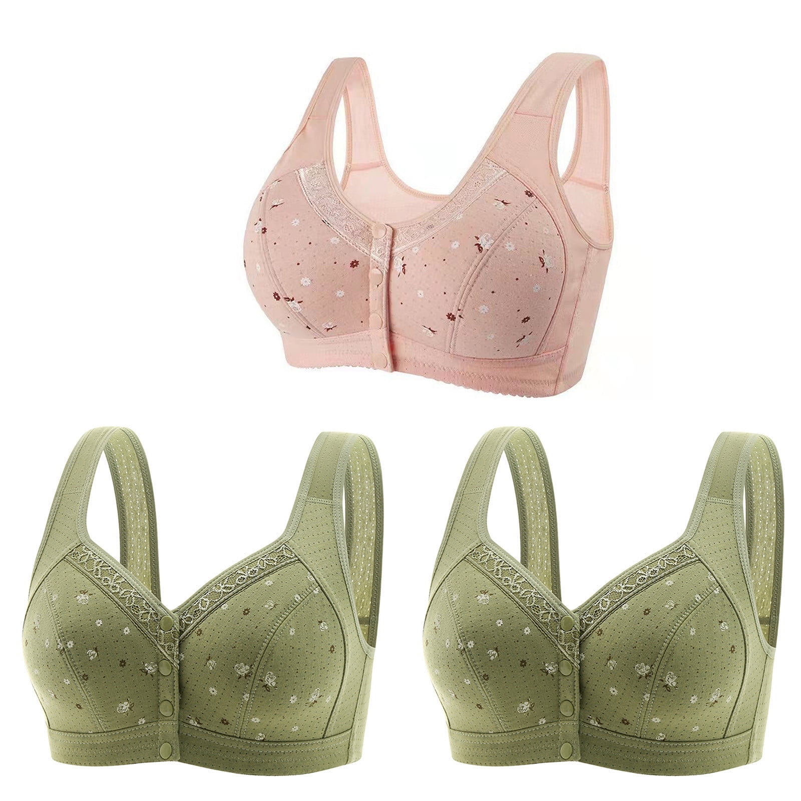 Ympuoqn Summer Savings 3 Pieces Women Everyday Bras, Ladies Front Close