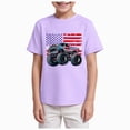 thumbnail image 1 of Ymyiu 4th of July Kids Baby Boy 4th of July Short Sleeve T-Shirt American Flag Fourth of July Usa Clothes Size 13-14 Years(Light Purple, 13-14 Years), 1 of 4
