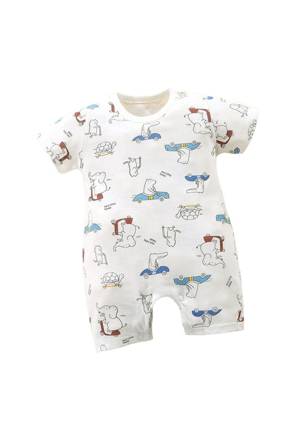 Baby Bodysuit for Boys Short Sleeves Unisex Babies' and Toddlers' Snug-Fit Cotton Footed Pajamas One-Pack 18 24 Months (Blue,18-24 Months)