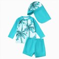 thumbnail image 1 of Ymyiu Baby Boy Bathing Suit Baby Boys Swimsuit Baby Boys Swimsuit Long Sleeve Cute Toddlers Kids Swim Trunk Two Pieces Bathing Suit Sets 12-18 Months (Blue,12-18 Months), 1 of 7