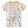 thumbnail image 1 of Ymyiu Baby Boy Clothes Teen Boys Summer Clothes 2 Piece Short Sleeve T-Shirt and Shorts Casual Outfit Set 6-12 Months (Yellow,6-12 Months), 1 of 6