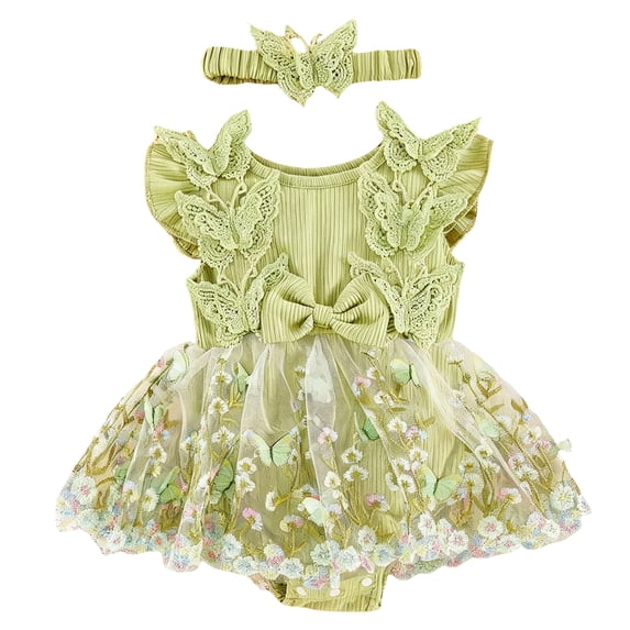 Ymyiu Baby Boy Girl Romper Summer Clothing Baby Girl Outfit Romper Jumpsuit Newborn Girl Outfits Clothes 1 3 Months (Green,1-3 Months)