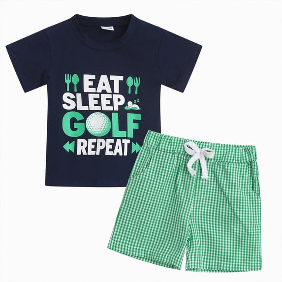 Ymyiu Baby Boy Summer Boys Summer Breathable Sports Set Short Sleeve T-Shirt & Casual Shorts for Kids Daily Play 2T 3T (Dark Blue,2-3 Years)