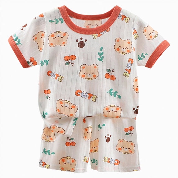 Ymyiu Baby Boy Summer Clothes Newborn Boys Short Sleeve T-Shirt and Shorts 2 Piece Set for Toddlers to Big Kids 3T 4T (Orange,3-4 Years)