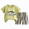 thumbnail image 1 of Ymyiu Baby Boy Summer Outfit Set Toddler Boy Clothes Baby Boys Summer Outfits Short Sleeve T-Shirt Shorts Set Summer Clothes Set 6-12 Months (Light Green,6-12 Months), 1 of 3
