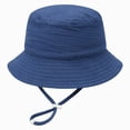 thumbnail image 1 of Ymyiu Baby Bucket Hat Baby Sun Hat Toddler Boys Girls Bucket Hat for Kids UPF 50+ Sun Protective Child Summer Beach Hats 12-36 Months(Navy, 12-36 Months), 1 of 3