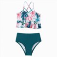 thumbnail image 1 of Ymyiu Baby Girl Bikini Girls Swimsuit Bikini Set Solid Color Two Piece Bathing Suit with Chest Pad Adjustable Straps Swimwear Size 8-10 Years (White,8-10 Years), 1 of 5