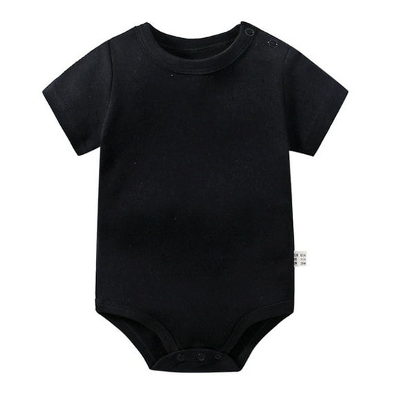 Ymyiu Baby Girl Newborn Bodysuit Sleepers Baby-Girls One-Pack Short Sleeve Shoulder Bodysuits for Baby Girls 6 9 Months (Black,6-9 Months)