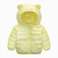 thumbnail image 1 of Ymyiu Baby Girl Puffer Jacket Baby Boys Thicken Winter Coat Toddler Girls Fleece Warm Hooded Jacket Clothes 6-12 Months(Yellow, 6-12 Months), 1 of 5