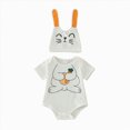 thumbnail image 1 of Ymyiu Baby Girl Romper Dress Infant Baby Girl Summer Clothes Sleeve Baby Girl Romper Headband 3 6 Months (White,3-6 Months), 1 of 7