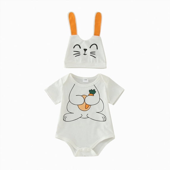 Ymyiu Baby Girl Romper Dress Infant Baby Girl Summer Clothes Sleeve Baby Girl Romper Headband 3 6 Months (White,3-6 Months)