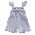 thumbnail image 1 of Ymyiu Baby Girl Romper Dress Short Sleeve Baby Girl Clothes Toddler Girl Summer Outfit Infant Romper Sleeveless Tank Top Jumpsuit 2T 3T (Light Blue,2-3 Years), 1 of 8