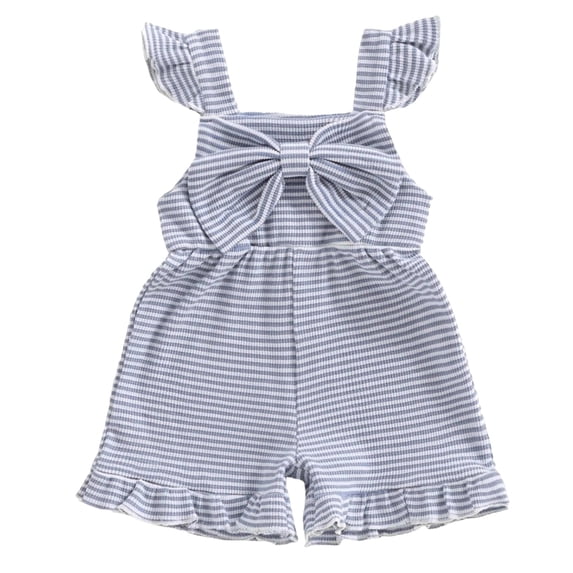Ymyiu Baby Girl Romper Dress Short Sleeve Baby Girl Clothes Toddler Girl Summer Outfit Infant Romper Sleeveless Tank Top Jumpsuit 2T 3T (Light Blue,2-3 Years)
