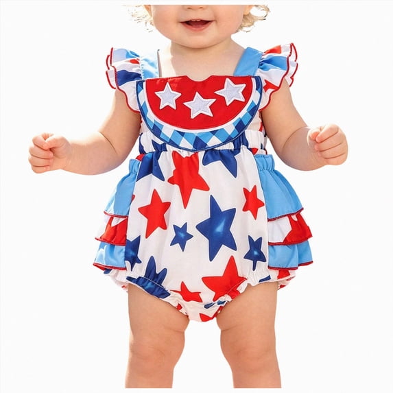 Ymyiu Baby Girl Summer Outfit Romper for Baby Girl One-Piece Shorts Jumpsuit Summer Outfit & Dress for Infants 3 6 Months (Red,3-6 Months)