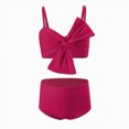 thumbnail image 1 of Ymyiu Baby Girls' Swimwear Girls Swimsuit 2 Piece Bikini Set Tiered Ruffled Bathing Suit Adjustable Straps Girls' Swimwear Size 8-10 Years (Red,8-10 Years), 1 of 6