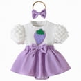 thumbnail image 1 of Ymyiu Baby Rompers Girl Summer Romper for Baby Girl One-Piece Shorts Jumpsuit Summer Outfit & Dress for Infants 3 6 Months (Purple,3-6 Months), 1 of 9