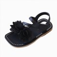 thumbnail image 1 of Ymyiu Baby Sandals Girl Infant Baby Girls Sandals Summer Leather Bowknot Soft Anti-Slip Rubber Sole Toddler Walkers Shoes Size 13.5 (Black,Little Kids 13.5), 1 of 6