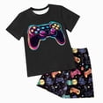 thumbnail image 1 of Ymyiu Baby Summer Clothes Boy Toddler Baby Boy Summer Clothes Short Sleeve T-Shirt Tops Pockets Casual Shorts Set Infant Outfits 5T 6T (Black,5-6 Years), 1 of 5