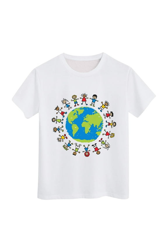 Baby Tees Toddler Baby Boys T-Shirts Graphic Tee Tops Side Kids Clothes 4T 5T,(White 4-5 Years)