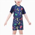 thumbnail image 1 of Ymyiu Baby Toddler Boy Rash Guard Boys One Piece Rash Guard Swimsuit Kid Water Sport Swimsuit UPF 50+ Sun Protection Bathing Suits 3T 4T (Dark Blue,3-4 Years), 1 of 5