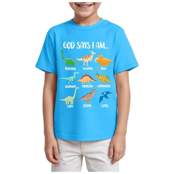Ymyiu Baby Tshirts Toddler Baby Boys T-Shirts Graphic Tee Tops Side Kids Clothes 5T 6T,(Sky Blue 5-6 Years)