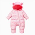thumbnail image 1 of Ymyiu Baby Winter Suit Newborn Snow Suit Kids Winter Coat Toddler Snowsuit Boy Girl Puffer Jacket Outwear 0 3 Months(Light Pink, 0-3 Months), 1 of 9