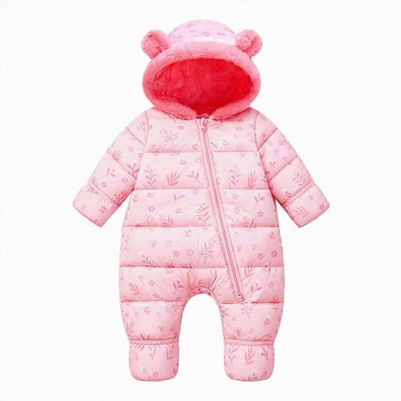 Ymyiu Baby Winter Suit Newborn Snow Suit Kids Winter Coat Toddler Snowsuit Boy Girl Puffer Jacket Outwear 0 3 Months(Light Pink, 0-3 Months)