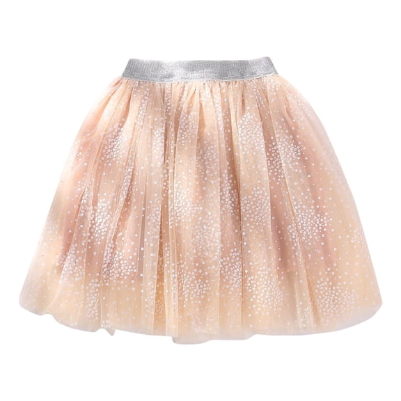 Ymyiu Ballet Tutu for Toddler Girls Layered Tulle Tutu Skirt with Lining Princess Ballet Dance Dress for Girls Size 9-10 Years (Beige,9-10 Years)