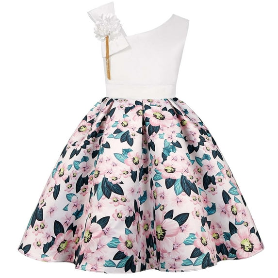 Ymyiu Birthday Dress for Girls Girls Formal Party Dress Sequin Birthday Fancy Dresses Wedding Guest Dance Ruffle Dress 2T 3T (Pink,2-3 Years)