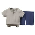thumbnail image 1 of Ymyiu Boy Clothes Infant Baby Boy Summer Hooded Clothes Tops Shorts Set Toddler Clothes 18-24 Months (Navy,18-24 Months), 1 of 3