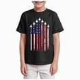 thumbnail image 1 of Ymyiu Boys American Flag Shirt Kids 4th of July Shirts Boys Girls Fourth of July Patriotic Outfits Toddler American Independence Day Tee Tops 9-10T, Black, 1 of 4