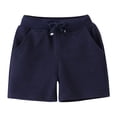 thumbnail image 1 of Ymyiu Boys Athletic Shorts with Pockets Boys Shorts Stretch Fit Flat Front Golf Uniform Shorts for Boys Classic Pull-On Style with Belt Loops Size 6-7 Years (Navy,6-7 Years), 1 of 9