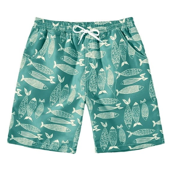 Ymyiu Boys Board Shorts Toddler/Baby Boys Swim Trunks Swimsuit Swimwear Bathing Suits Beachwear Adjustable Waist Swimming Shorts 5T 6T (Blue,5-6 Years)