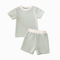 thumbnail image 1 of Ymyiu Boys' Clothing Sets Toddler Baby Boy Summer Outfit T-Shirts Top Shorts Set Infant Boy Summer Clothes 3-6 Months (Green,3-6 Months), 1 of 3