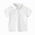 thumbnail image 1 of Ymyiu Boys Golf Shirts Boys School Uniform Short Sleeve Polo Shirts Pique Collared Button Closure Shirt for Boy 2T 3T(White, 2-3 Years), 1 of 4