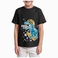thumbnail image 1 of Ymyiu Boys Graphic Tees Boys Short Sleeve T Shirts Kids Summer Crewneck Color Block Tops Fashion Tees Size 7-8 Years(Black ,7-8 Years), 1 of 4