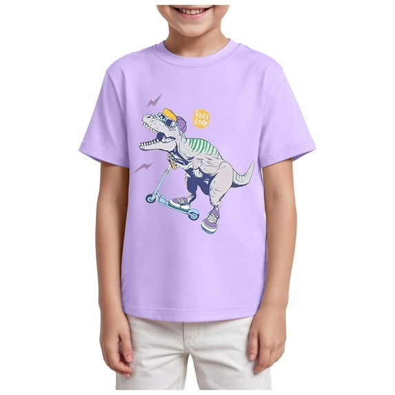 Ymyiu Boys Graphic Tees Toddler Shirt Boys Cute Graphic Shirts Kids Happy Gifts Tees Tops 3T 4T,(Light Purple 3-4 Years)