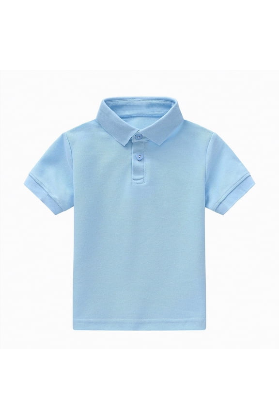 Boys Polo Short Sleeve Boys School Uniform Short Sleeve Polo Soft & Comfortable Jersey Size 9-10 Years(Sky Blue, 9-10 Years)