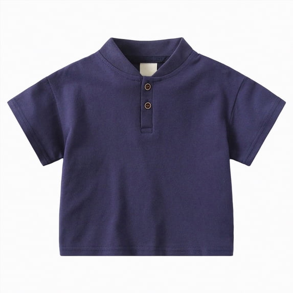 Ymyiu Boys Polo Short Sleeve Little Boys Short Sleeve Polo Shirt Cute Summer Tee Uniform Tops 4T 5T(Navy, 4-5 Years)