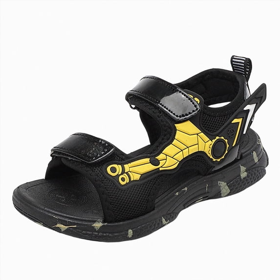 Ymyiu Boys Sandles Boys Sandals Thick Sole Open Toe Summer Shoes Toddler Little Big Kid Boy Beach Sandal Size 13.5(Yellow, Little Kids 13.5)