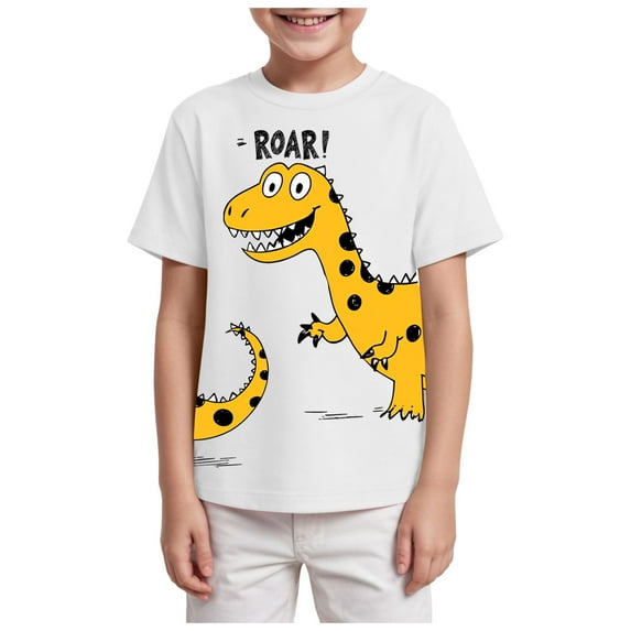 Ymyiu Boys Shirt Toddler T-Shirt Boy Girl Shirt Graphic Tee Short Sleeve Tops Size 9-10 Years,(White 9-10 Years)