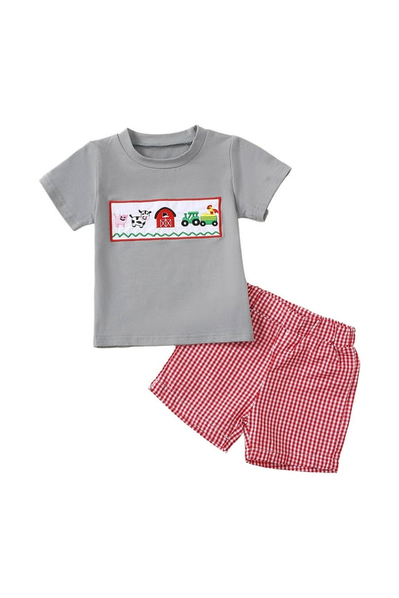 Boys Summer Clothes Boys 2 Piece T-Shirt and Active Mesh Shorts Set for Toddler and Big Kids 18-24 Months (Grey,18-24 Months)