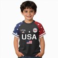thumbnail image 1 of Ymyiu Boys Usa Shirt Toddler Boys American Flag Memorial Day Shirt for Kids Girls Patriotic T-Shirts Tops Graphic Tee Short Sleeve 1-2T, Grey, 1 of 3